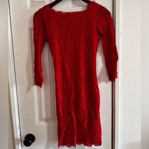 DIANE von FURSTENBERG | Zarita Scoop Neck Lace Mini-dress